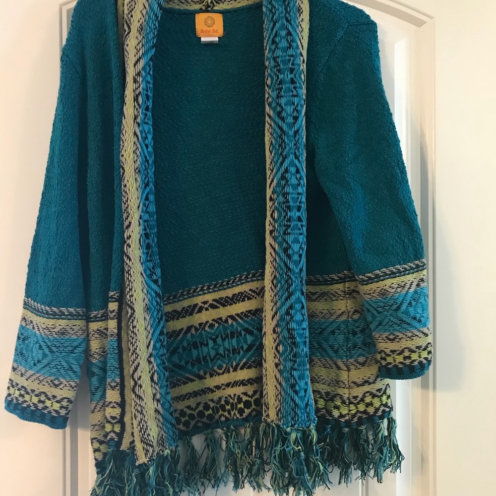 Blue & Green Aztec Cardigan